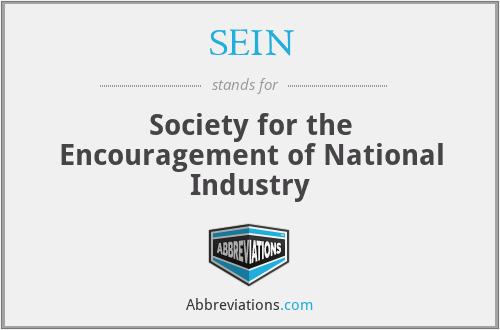 What is the abbreviation for society for the encouragement of national industry?